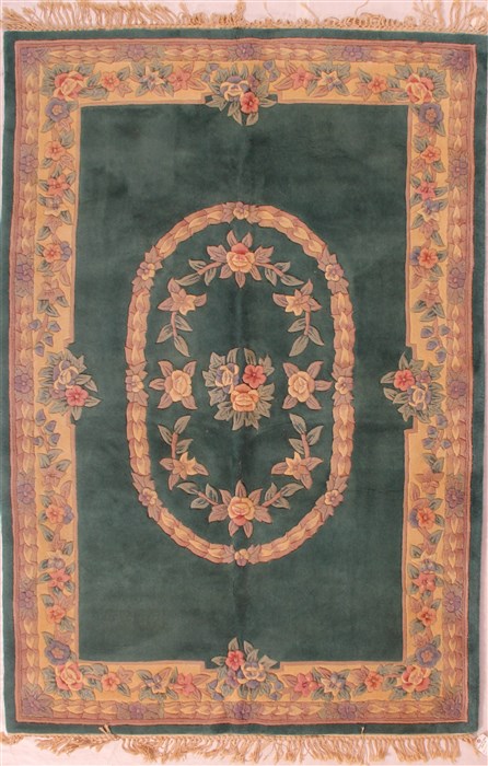 Mood Green Hand Knotted 53 X 78 Area Rug 400-17043 Image 0
