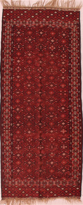 Kilim Red Runner Hand Knotted 35 X 80  Area Rug 400-17052 Image 0