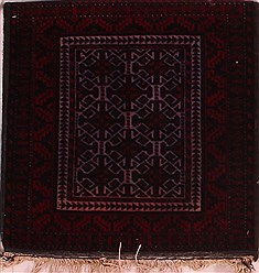 Persian Turkman Purple Square 4 ft and Smaller Wool Carpet 17053