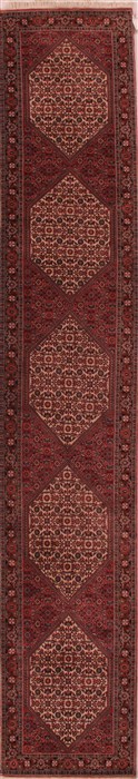 Sarouk Red Runner Hand Knotted 35 X 129  Area Rug 400-17059 Image 0