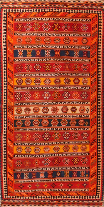 Kilim Orange Hand Knotted 58 X 100  Area Rug 400-17062 Image 0