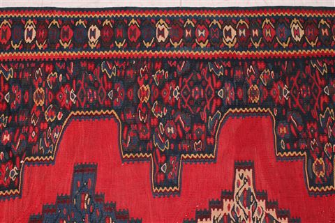Kilim Red Hand Knotted 30 X 40 Area Rug 400-17063 Image 3