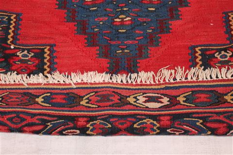 Kilim Red Hand Knotted 30 X 40 Area Rug 400-17063 Image 7