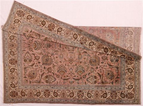 Tabriz Purple Square Hand Knotted 97 X 114 Area Rug 400-17071 Image 5