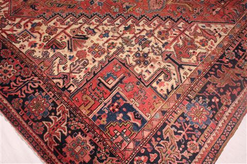 Heriz Red Hand Knotted 101 X 137 Area Rug 400-17072 Image 9