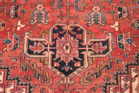 Heriz Red Hand Knotted 101 X 137 Area Rug 400-17072 Image 10