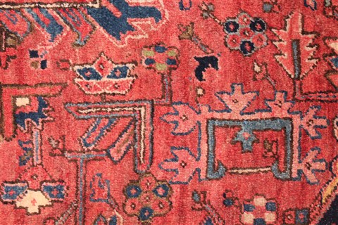 Heriz Red Hand Knotted 101 X 137 Area Rug 400-17072 Image 17