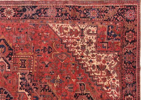 Heriz Red Hand Knotted 101 X 137 Area Rug 400-17072 Image 2