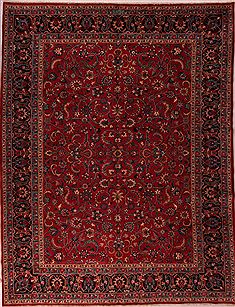 Persian Mashad Red Rectangle 10x13 ft Wool Carpet 17073