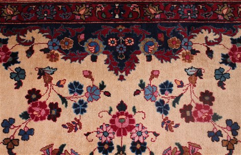 Mashad White Hand Knotted 101 X 130 Area Rug 400-17082 Image 16