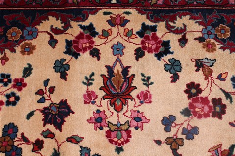 Mashad White Hand Knotted 101 X 130 Area Rug 400-17082 Image 17