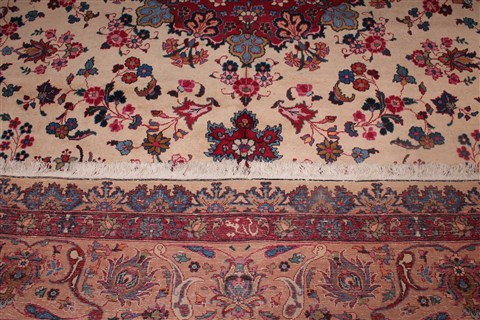 Mashad White Hand Knotted 101 X 130 Area Rug 400-17082 Image 24
