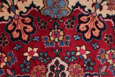 Mashad White Hand Knotted 101 X 130 Area Rug 400-17082 Image 5