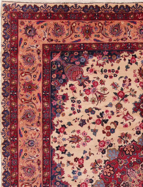 Mashad White Hand Knotted 101 X 130 Area Rug 400-17082 Image 8