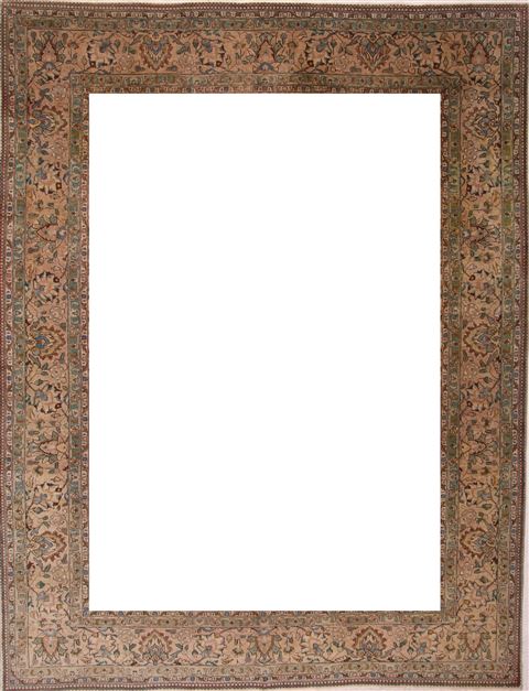 Tabriz White Square Hand Knotted 910 X 113 Area Rug 400-17083 Image 1