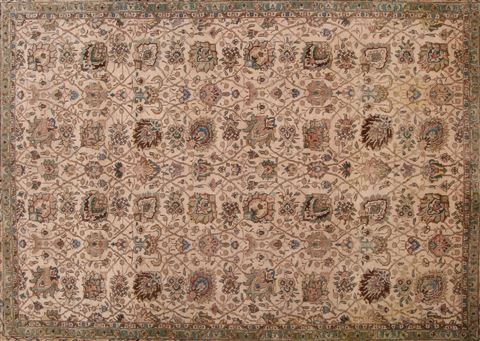 Tabriz White Square Hand Knotted 910 X 113 Area Rug 400-17083 Image 2