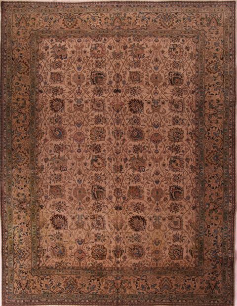Tabriz White Square Hand Knotted 910 X 113 Area Rug 400-17083 Image 0