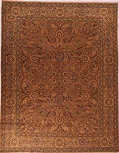 Persian Tabriz Purple Rectangle 10x13 ft Wool Carpet 17085