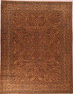 Persian Tabriz Purple Rectangle 10x13 ft Wool Carpet 17085