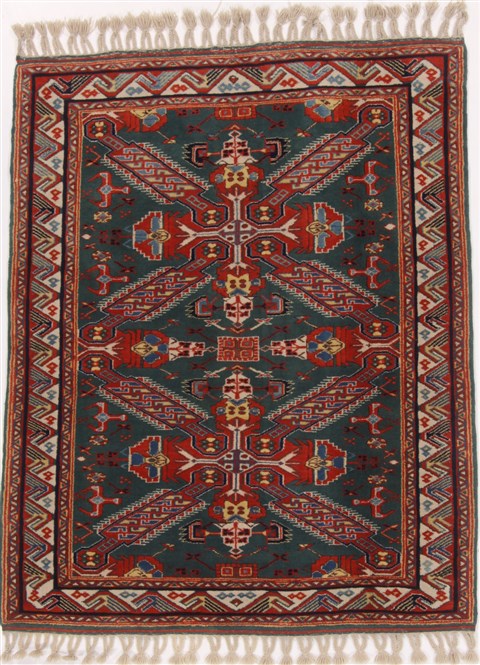 Kazak Green Hand Knotted 43 X 54  Area Rug 251-17086 Image 0