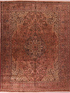 Persian Tabriz Purple Rectangle 10x13 ft Wool Carpet 17087