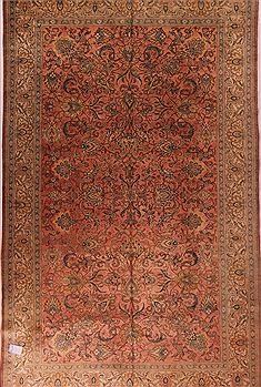 Persian Tabriz Purple Rectangle 11x16 ft Wool Carpet 17091