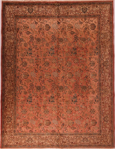 Tabriz Purple Hand Knotted 101 X 131 Area Rug 400-17093 Image 0
