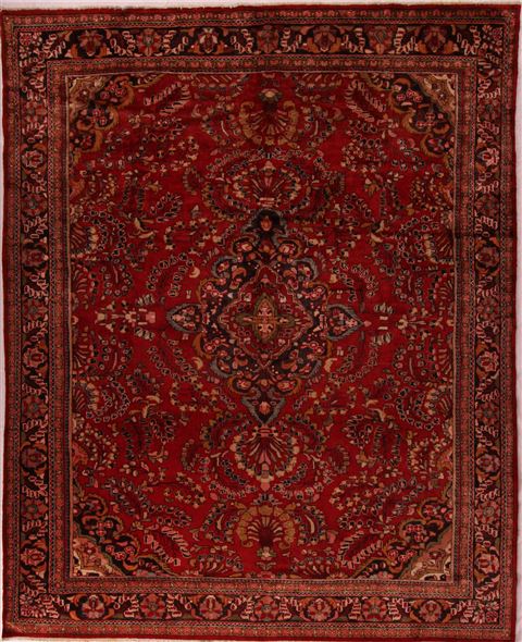 Lilihan Red Hand Knotted 102 X 126 Area Rug 400-17095 Image 0