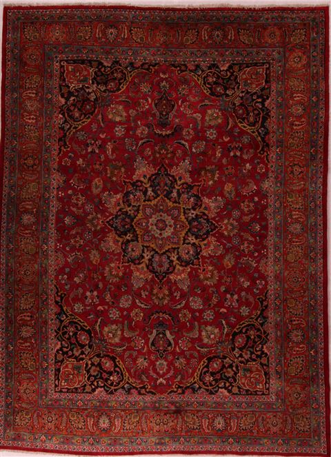 Mashad Purple Hand Knotted 910 X 135 Area Rug 400-17101 Image 0
