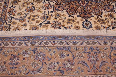 Kashan White Hand Knotted 101 X 130 Area Rug 400-17103 Image 13