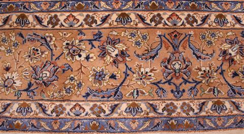 Kashan White Hand Knotted 101 X 130 Area Rug 400-17103 Image 6