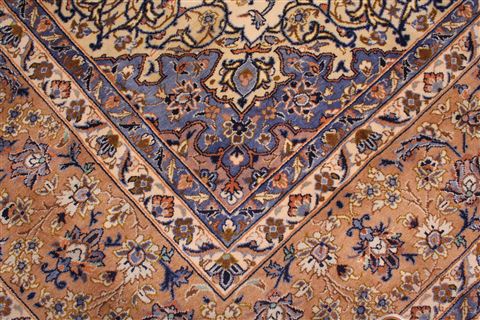 Kashan White Hand Knotted 101 X 130 Area Rug 400-17103 Image 7