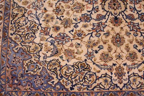 Kashan White Hand Knotted 101 X 130 Area Rug 400-17103 Image 8
