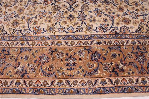 Kashan White Hand Knotted 101 X 130 Area Rug 400-17103 Image 10