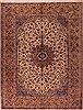 Kashan White Hand Knotted 101 X 130  Area Rug 400-17103 Thumb 0