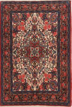 Bidjar Beige Hand Knotted 3'8" X 5'4"  Area Rug 251-17104