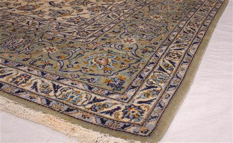 Kashan White Hand Knotted 911 X 135 Area Rug 400-17105 Image 7