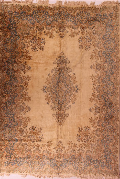 Kerman Yellow Hand Knotted 101 X 152  Area Rug 400-17109 Image 0
