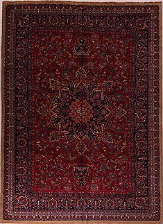 Persian Mashad Red Rectangle 10x14 ft Wool Carpet 17114