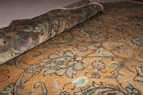 Tabriz Purple Square Hand Knotted 97 X 102 Area Rug 400-17119 Image 17