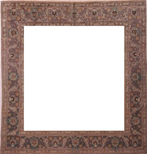 Tabriz Purple Square Hand Knotted 97 X 102 Area Rug 400-17119 Image 19