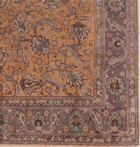 Tabriz Purple Square Hand Knotted 97 X 102 Area Rug 400-17119 Image 21