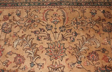 Tabriz Beige Hand Knotted 98 X 131 Area Rug 400-17121 Image 13
