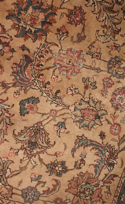 Tabriz Beige Hand Knotted 98 X 131 Area Rug 400-17121 Image 14
