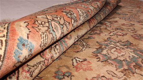 Tabriz Beige Hand Knotted 98 X 131 Area Rug 400-17121 Image 23
