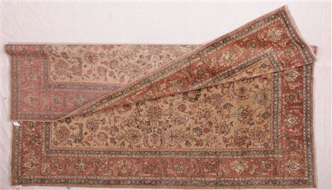 Tabriz Beige Hand Knotted 98 X 131 Area Rug 400-17121 Image 6