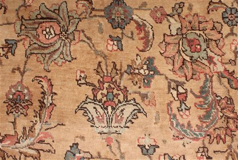 Tabriz Beige Hand Knotted 98 X 131 Area Rug 400-17121 Image 9