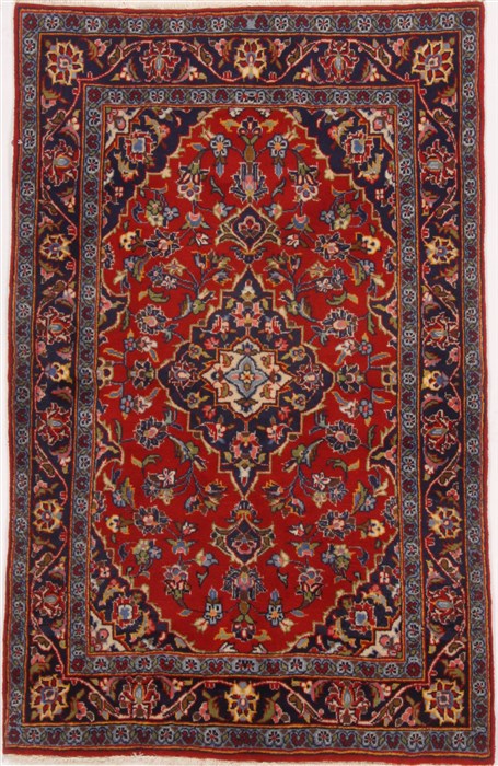 Kashan Red Hand Knotted 33 X 50 Area Rug 250-17122 Image 0