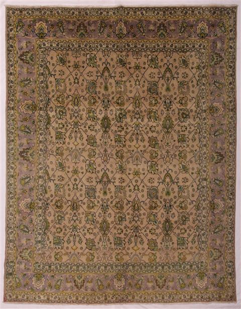 Tabriz Purple Hand Knotted 911 X 1210 Area Rug 400-17125 Image 20