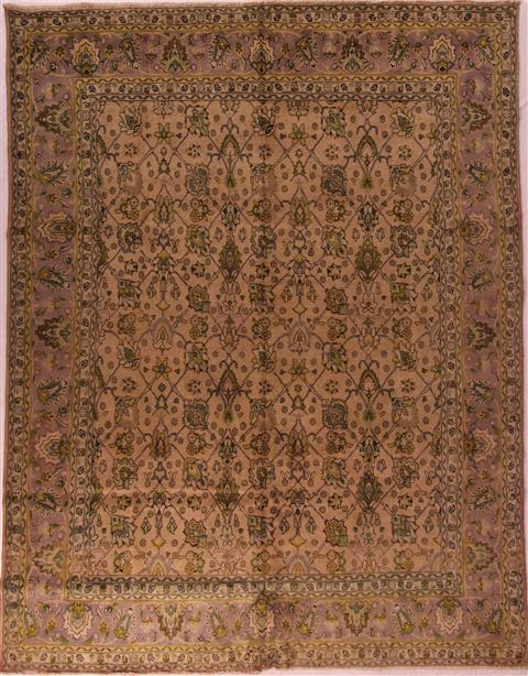 Tabriz Purple Hand Knotted 911 X 1210 Area Rug 400-17125 Image 0